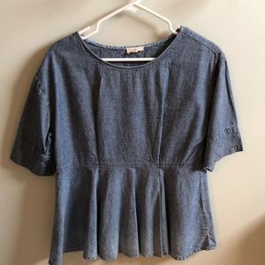 Anthropologie AG chambray peplum